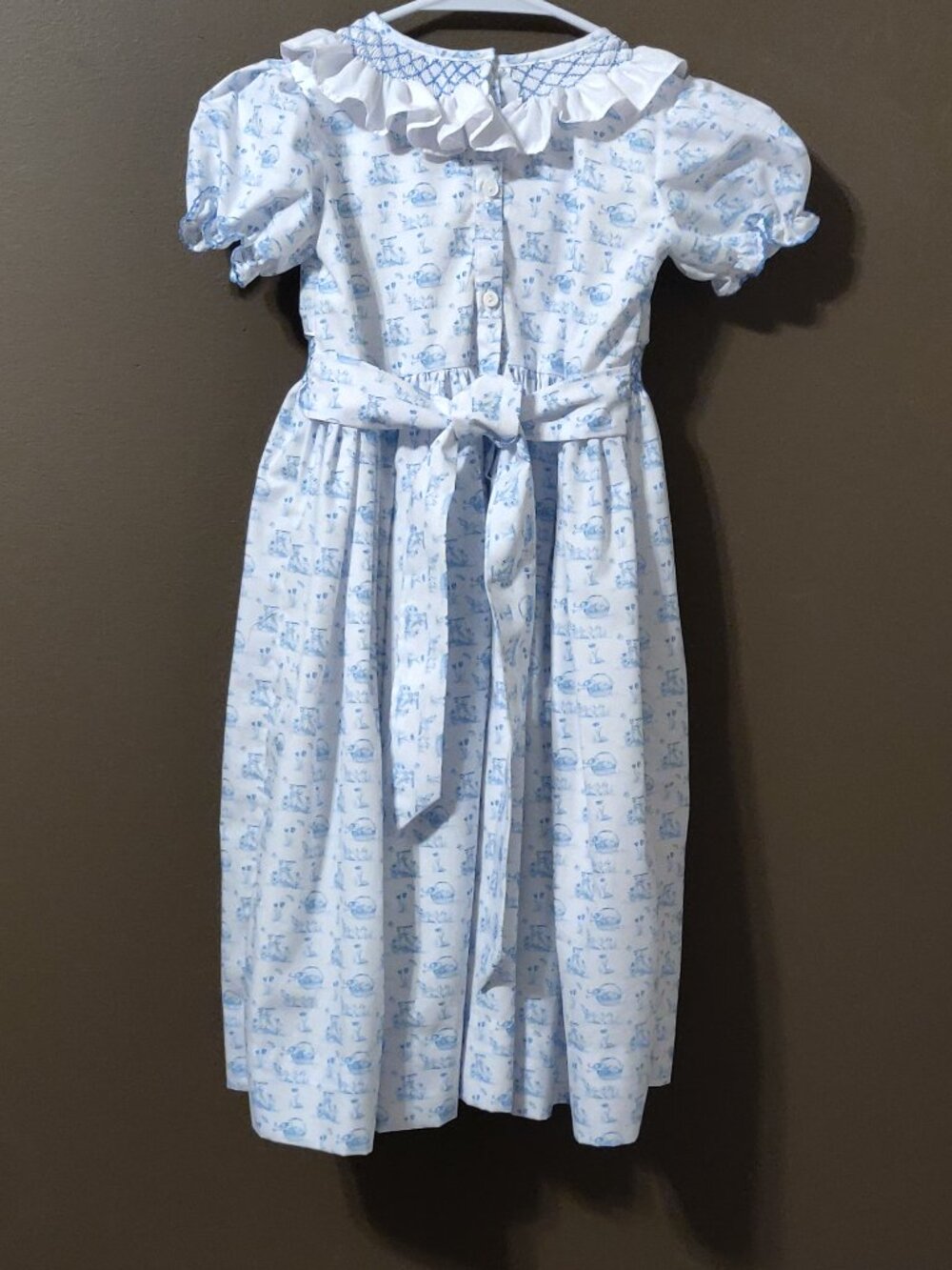 Smockingbird Smocked Easter Basket Jenny Dress SIZE 7 - Picture 2 of 6